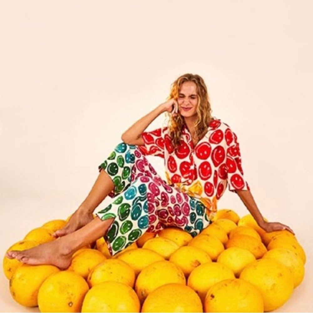 RARE NEW FARM RIO X SMILEY S RAINBOW JUMPSUIT Small